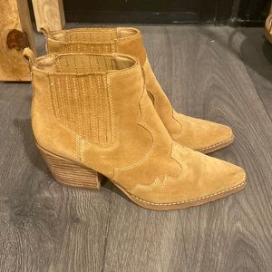 Sam Edelman Winona Ankle Booties, Sz 7, Brown Suede